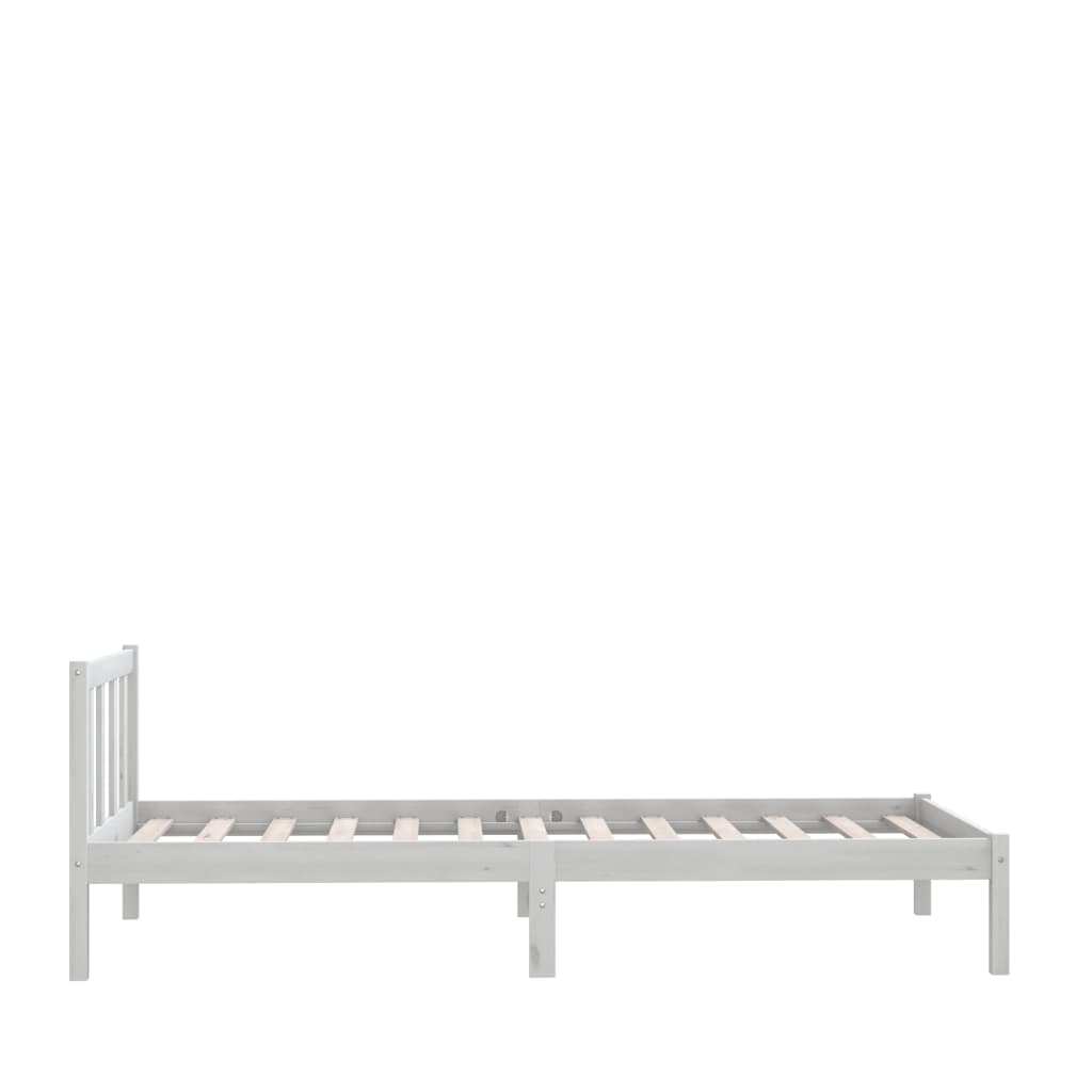 Bedframe Massief Grenenhout 100 x 200 cm Wit