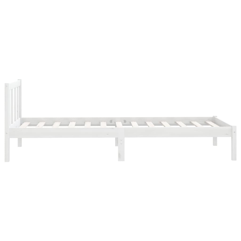 Bedframe Massief Grenenhout 100 x 200 cm Wit