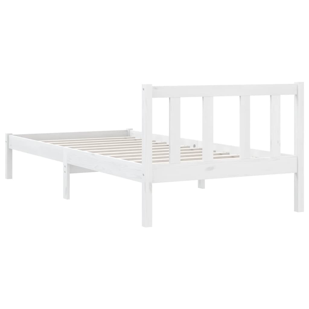 Bedframe Massief Grenenhout 100 x 200 cm Wit