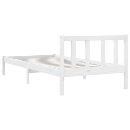 Bedframe Massief Grenenhout 100 x 200 cm Wit