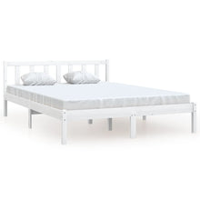 Bedframe Massief Grenenhout 120 x 200 cm Wit