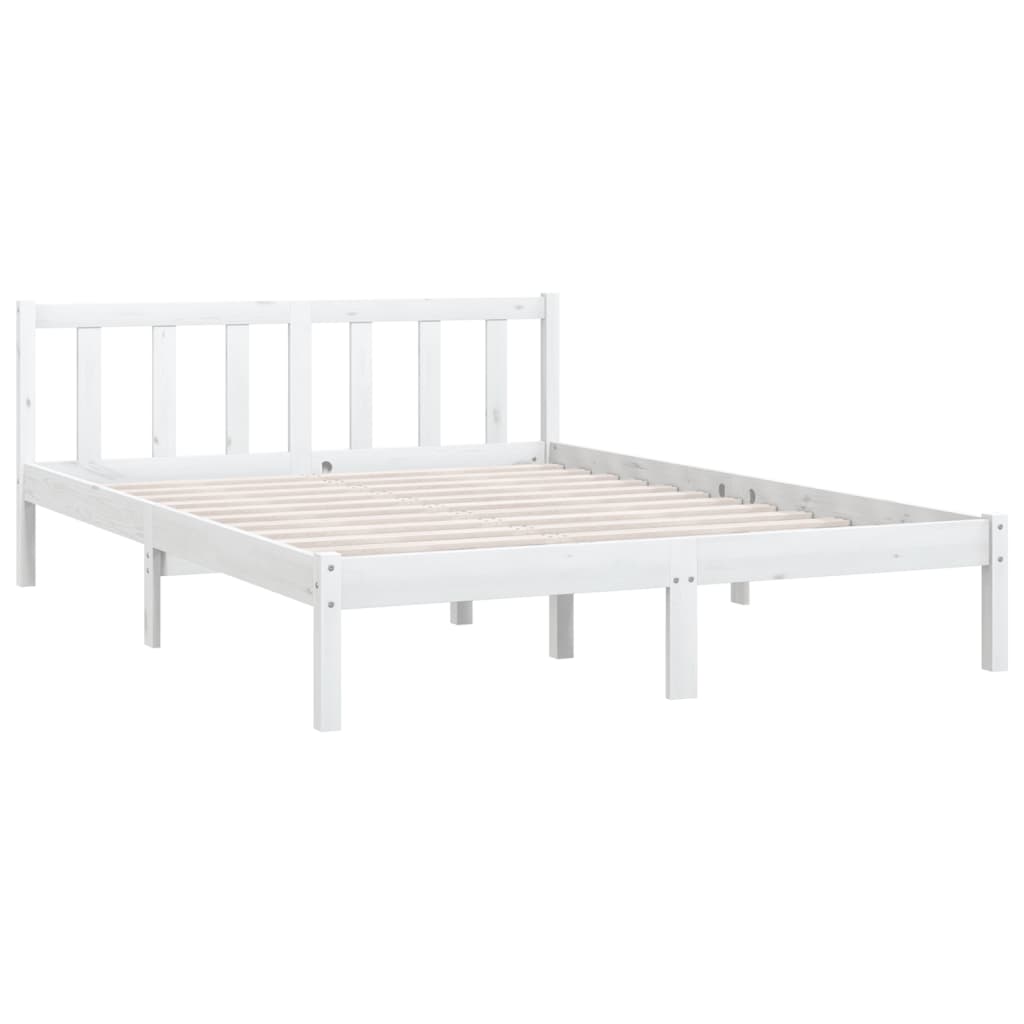 Bedframe Massief Grenenhout 120 x 200 cm Wit