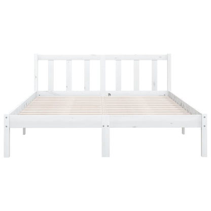 Bedframe Massief Grenenhout 120 x 200 cm Wit
