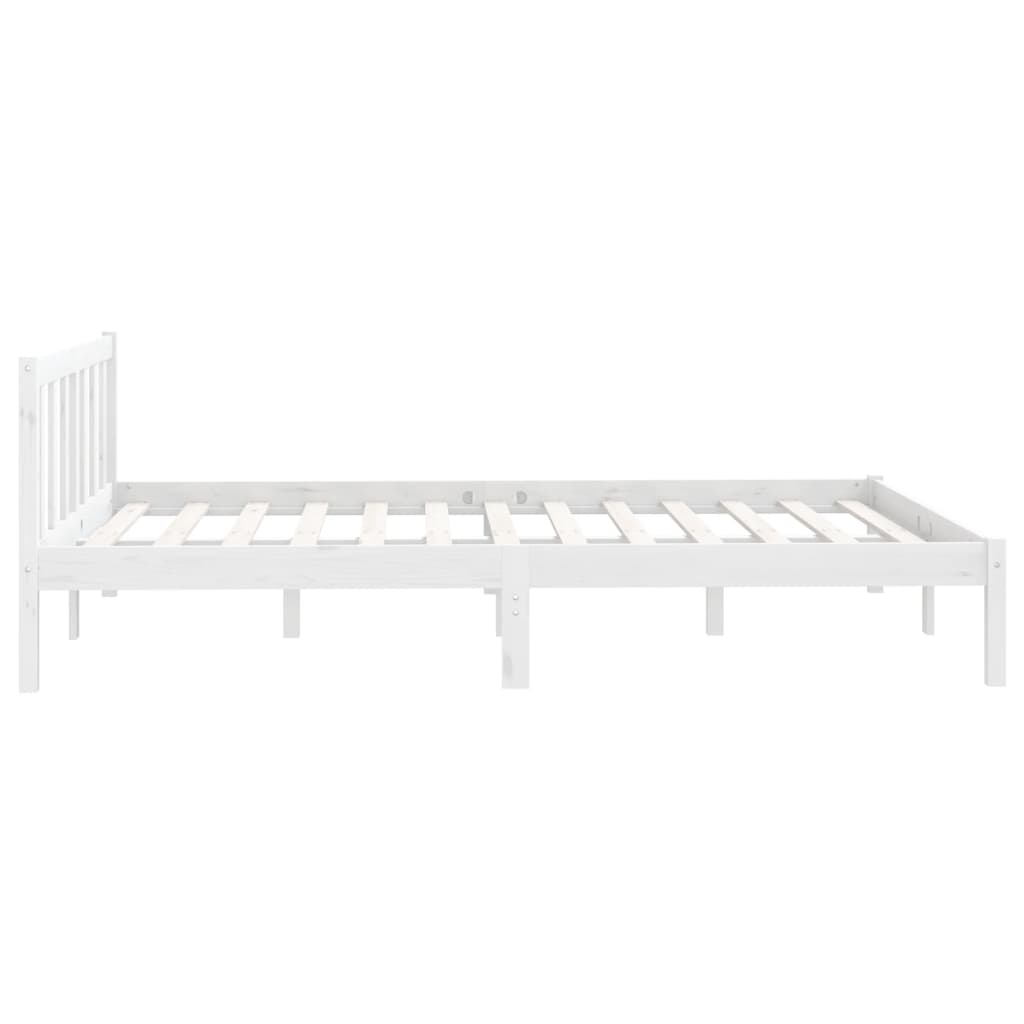 Bedframe Massief Grenenhout 120 x 200 cm Wit