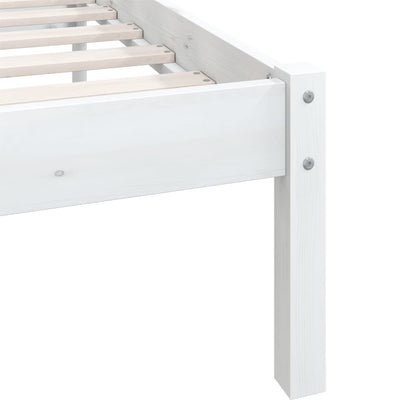 Bedframe Massief Grenenhout 120 x 200 cm Wit