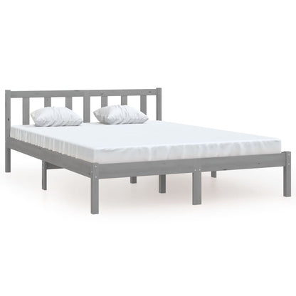 Bedframe massief grenenhout grijs 120x200 cm