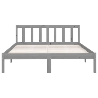 Bedframe massief grenenhout grijs 120x200 cm