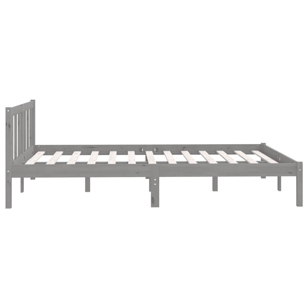 Bedframe massief grenenhout grijs 120x200 cm