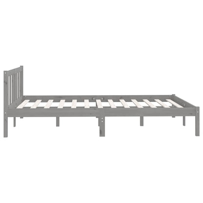 Bedframe massief grenenhout grijs 120x200 cm