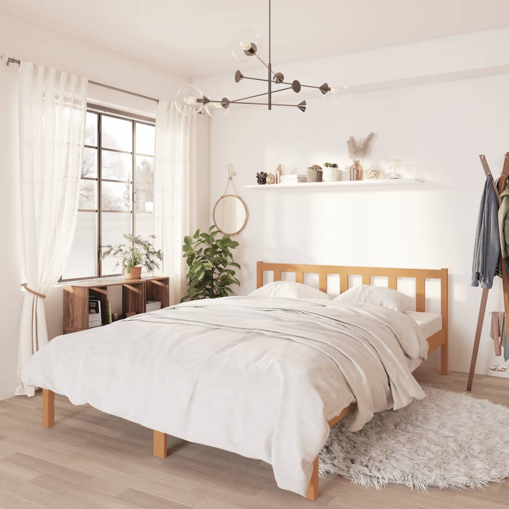 Bedframe massief grenenhout honingbruin 120x200 cm