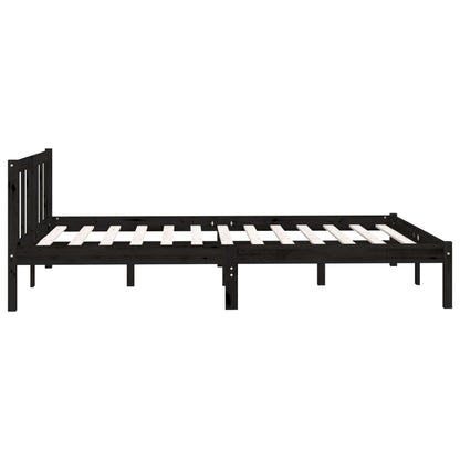 Bedframe massief grenenhout zwart 120x200 cm