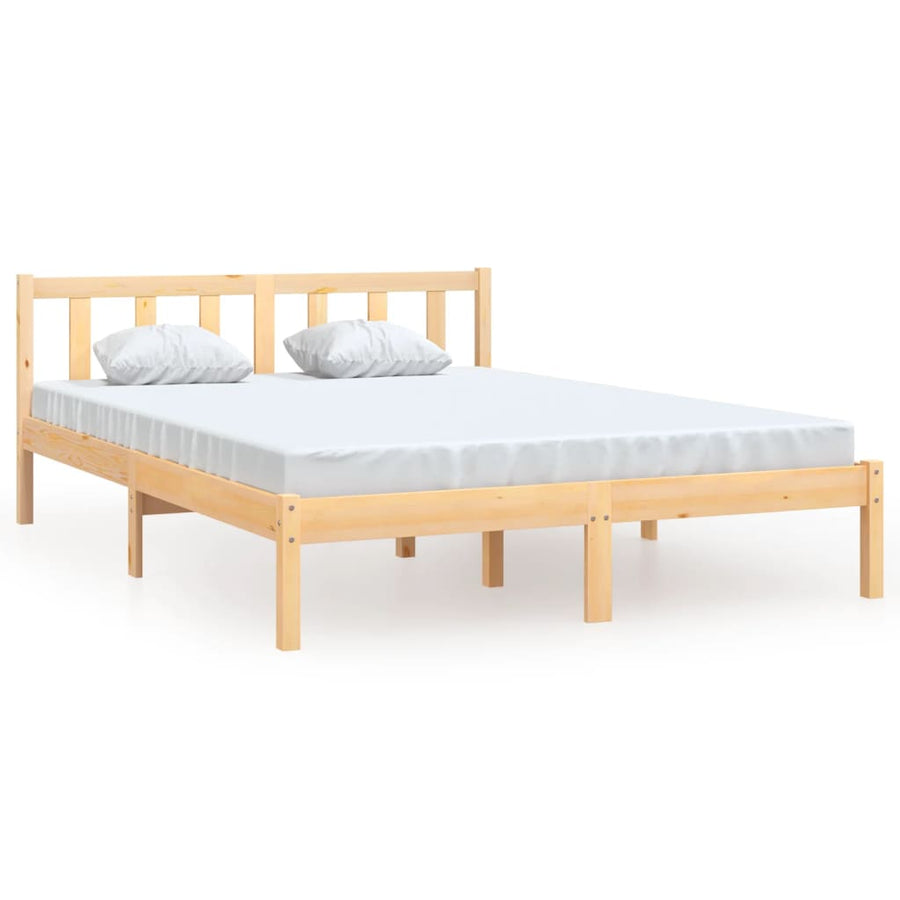 Bedframe Massief Grenenhout 140 x 200 cm Naturel