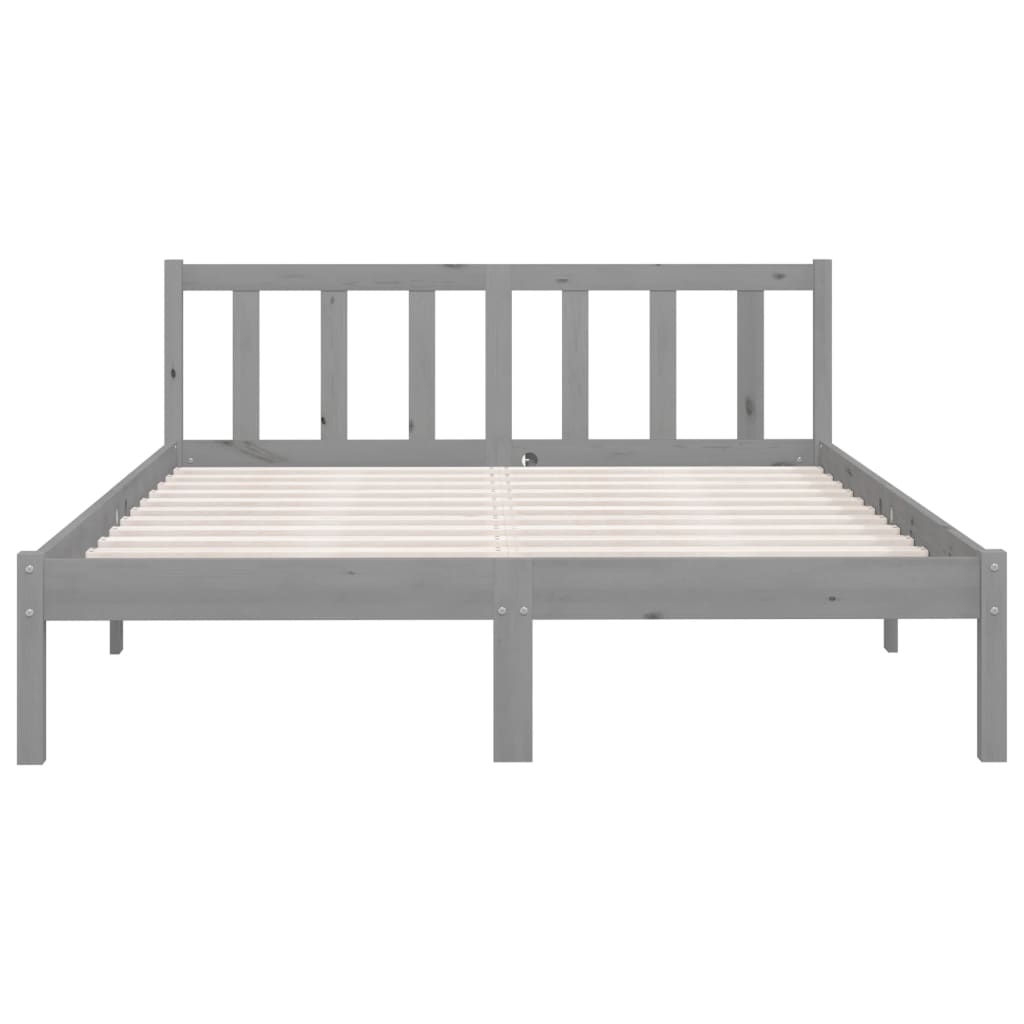 Bedframe massief grenenhout grijs 140x200 cm