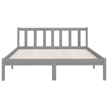 Bedframe massief grenenhout grijs 140x200 cm