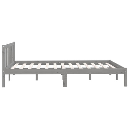 Bedframe massief grenenhout grijs 140x200 cm
