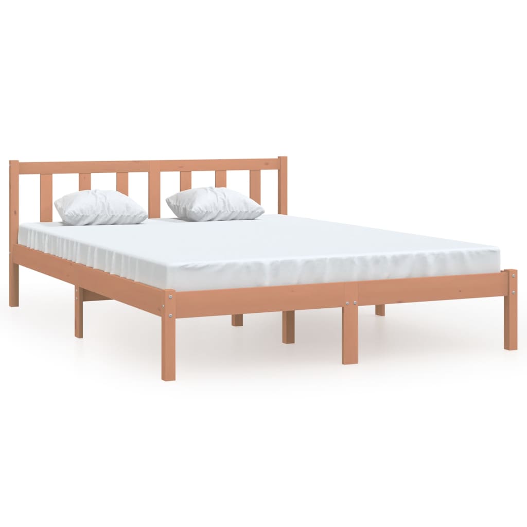 Bedframe massief grenenhout honingbruin 140x200 cm