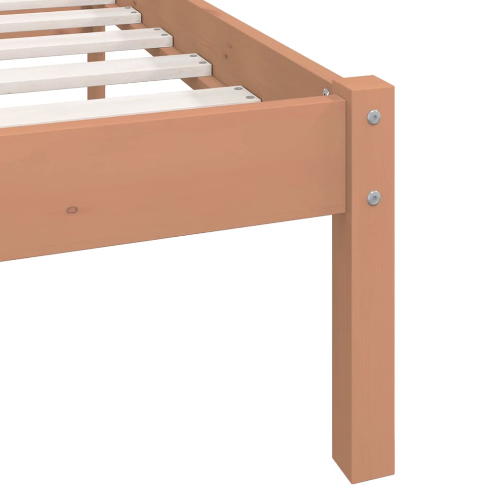 Bedframe massief grenenhout honingbruin 140x200 cm