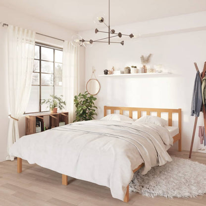 Bedframe massief grenenhout honingbruin 140x200 cm