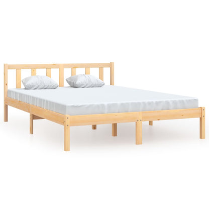 Bedframe Massief Grenenhout 150 x 200 cm Naturel