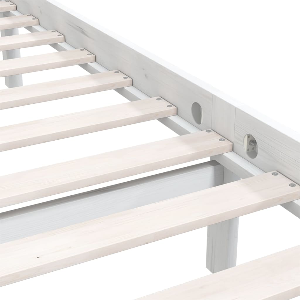 Bedframe Massief Grenenhout 5Ft King Size 150 x 200 cm Wit