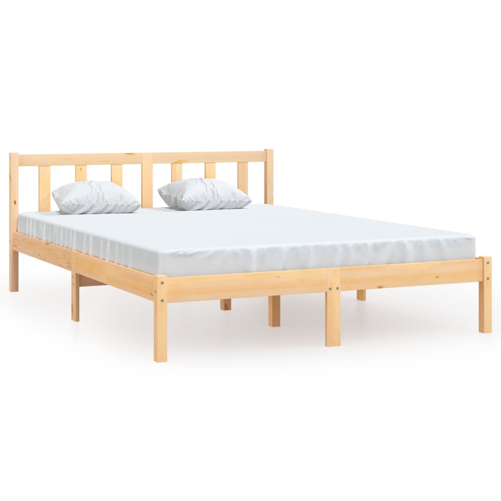 Bedframe Massief Grenenhout 160 x 200 cm Naturel