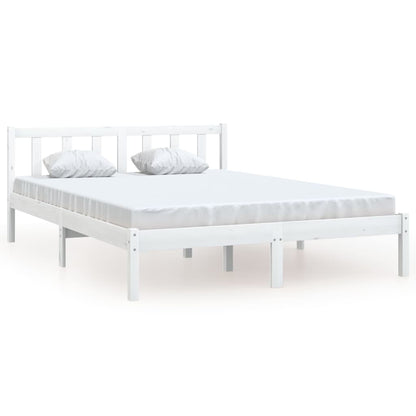 Bedframe Massief Grenenhout 160 x 200 cm Wit