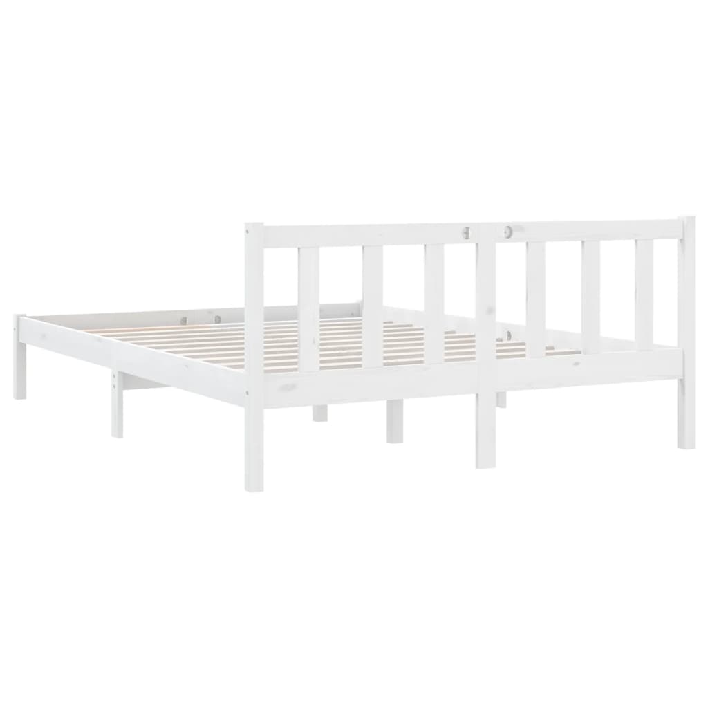 Bedframe Massief Grenenhout 160 x 200 cm Wit