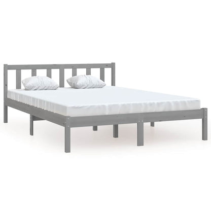 Bedframe massief grenenhout grijs 160x200 cm