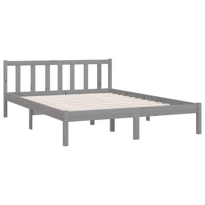 Bedframe massief grenenhout grijs 160x200 cm