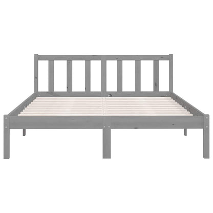 Bedframe massief grenenhout grijs 160x200 cm