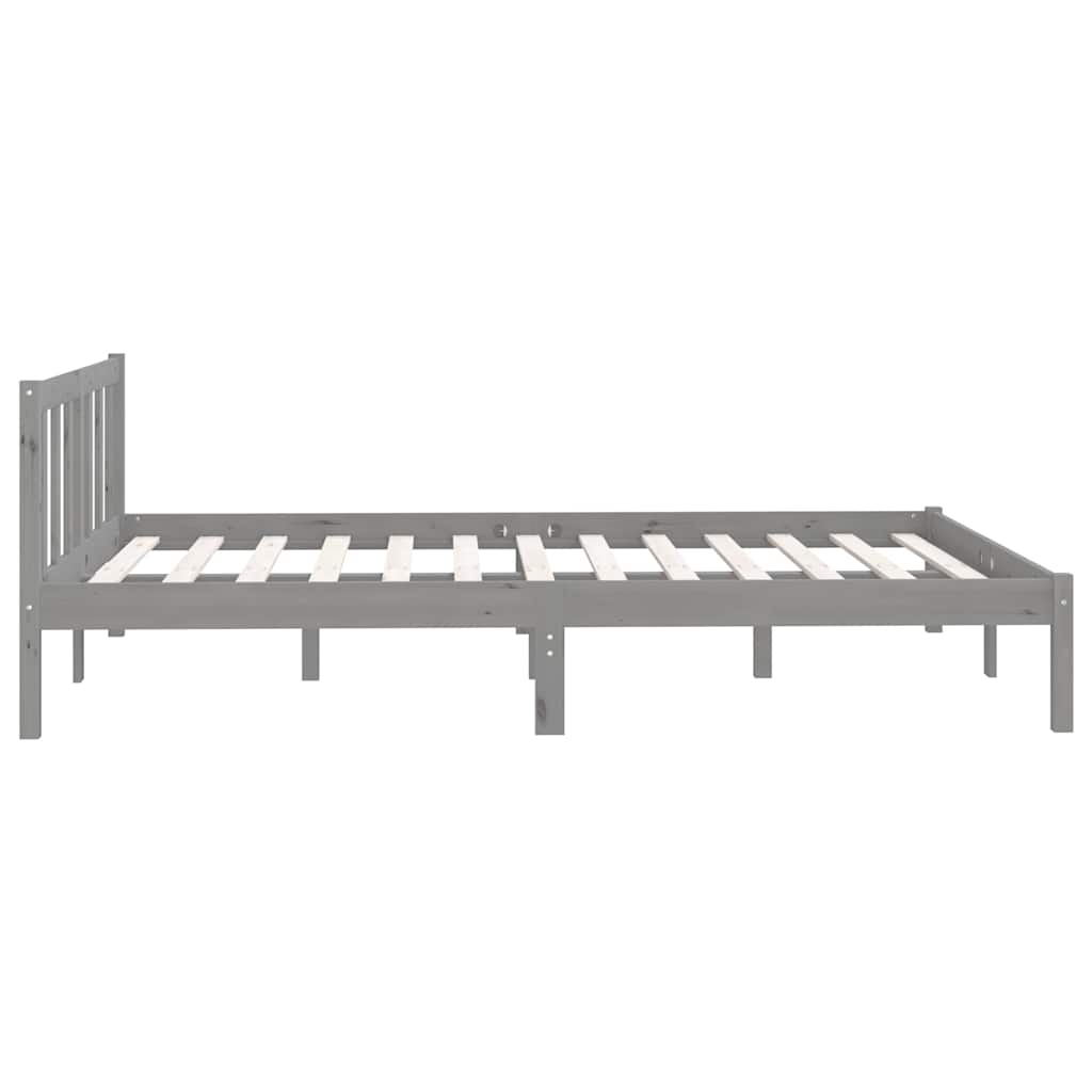 Bedframe massief grenenhout grijs 160x200 cm