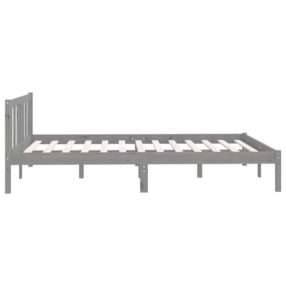 Bedframe massief grenenhout grijs 160x200 cm