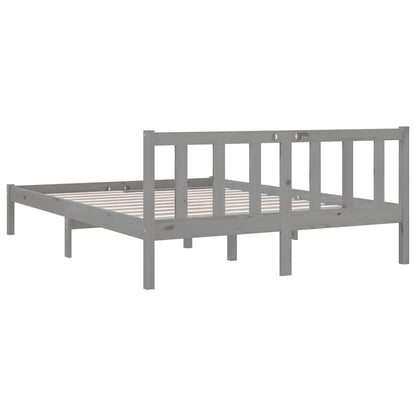Bedframe massief grenenhout grijs 160x200 cm