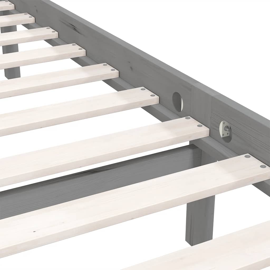 Bedframe massief grenenhout grijs 160x200 cm