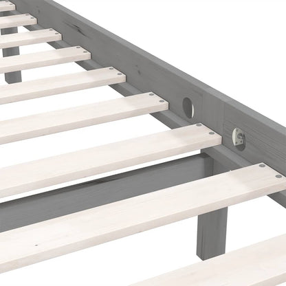 Bedframe massief grenenhout grijs 160x200 cm
