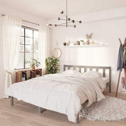 Bedframe massief grenenhout grijs 160x200 cm