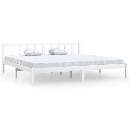 Bedframe Massief Grenenhout 6Ft Super King 180 x 200 cm Wit