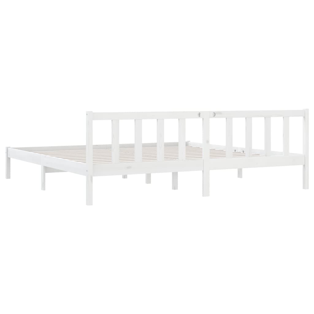 Bedframe Massief Grenenhout 6Ft Super King 180 x 200 cm Wit