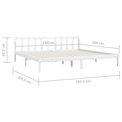 Bedframe Massief Grenenhout 6Ft Super King 180 x 200 cm Wit