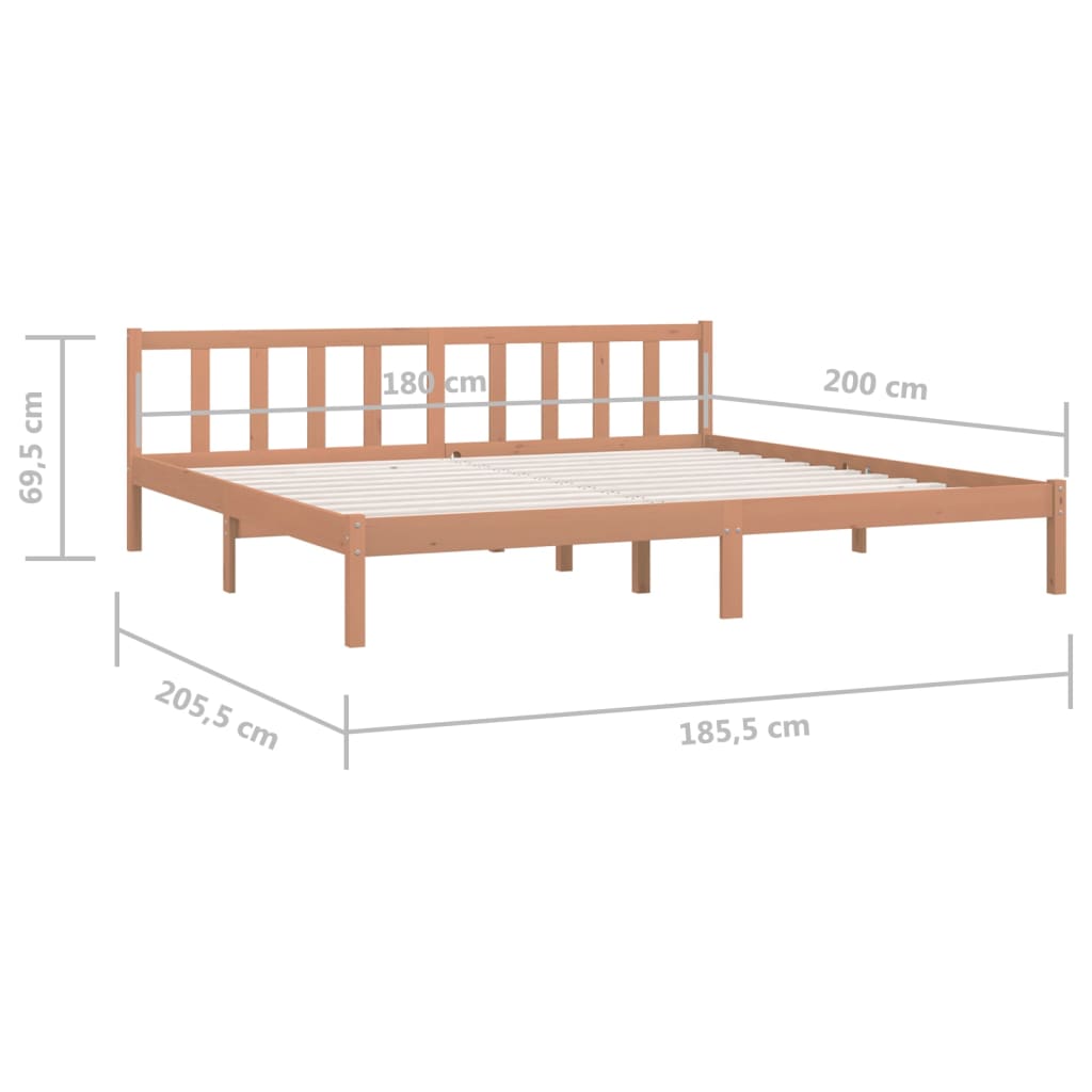 Bedframe grenenhout honingbruin 180x200 cm