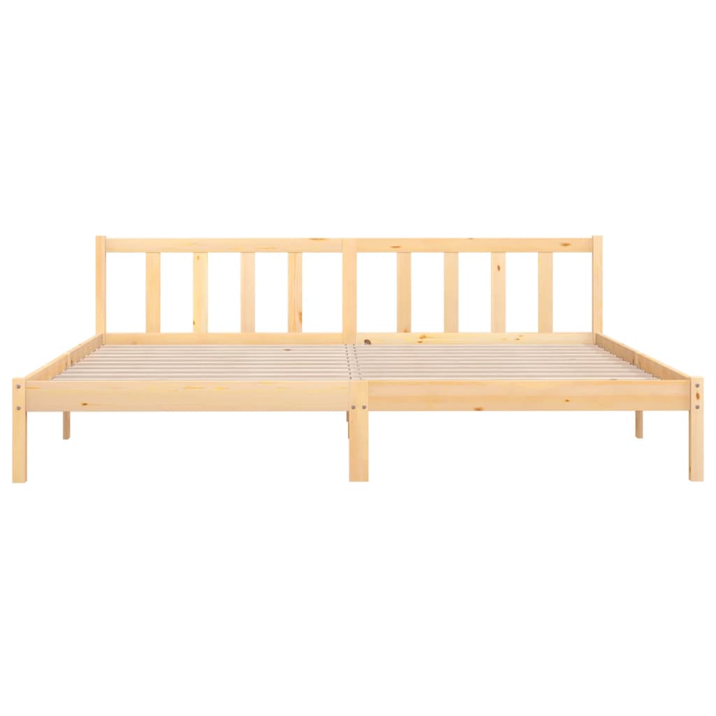 Bedframe Massief Grenenhout 200 x 200 cm Naturel