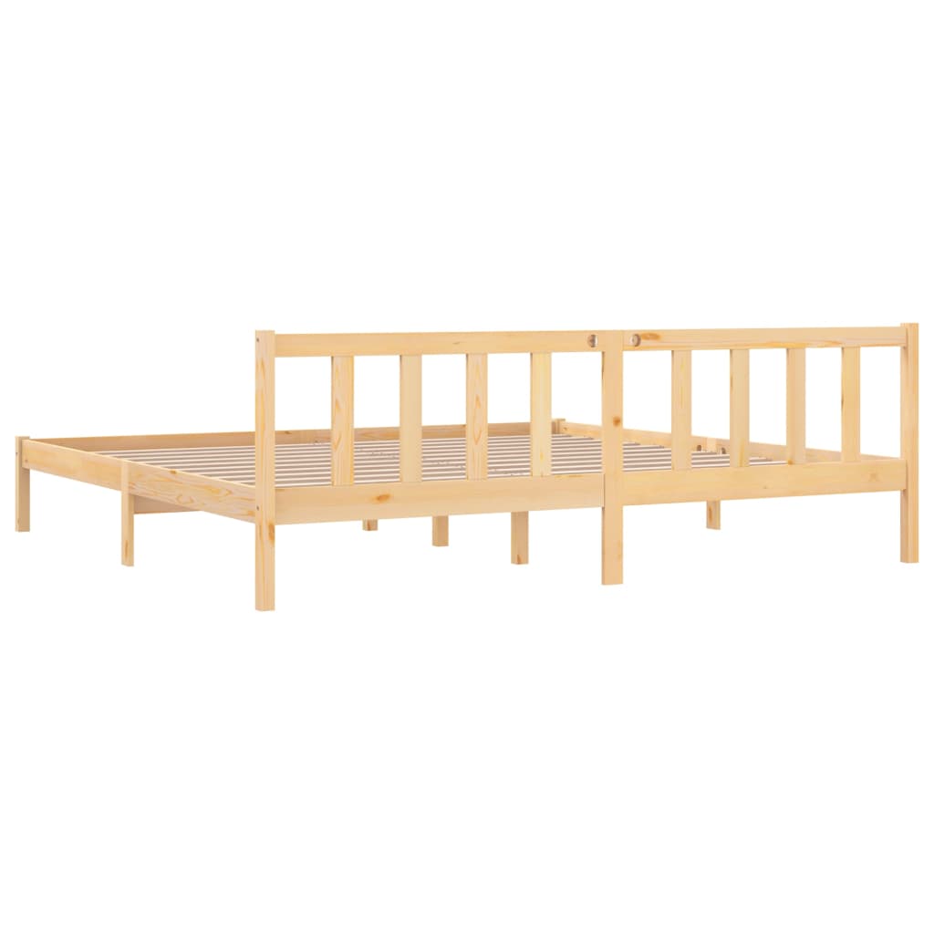 Bedframe Massief Grenenhout 200 x 200 cm Naturel