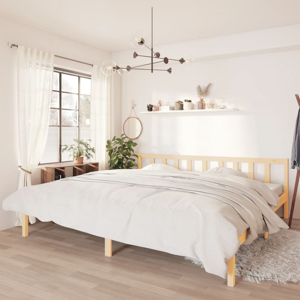 Bedframe Massief Grenenhout 200 x 200 cm Naturel