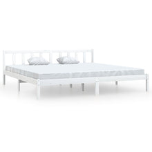Bedframe Massief Grenenhout 200 x 200 cm Wit
