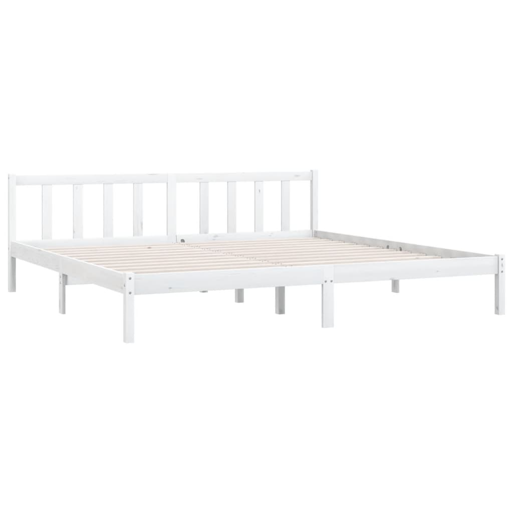 Bedframe Massief Grenenhout 200 x 200 cm Wit