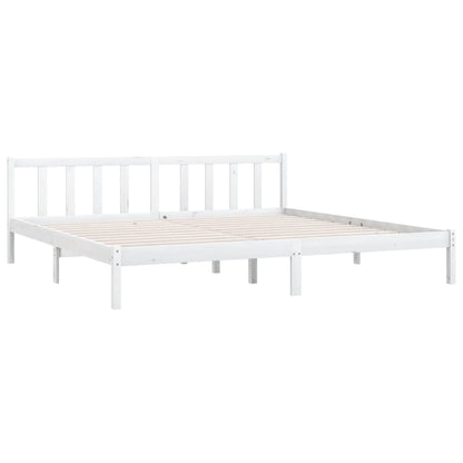 Bedframe Massief Grenenhout 200 x 200 cm Wit