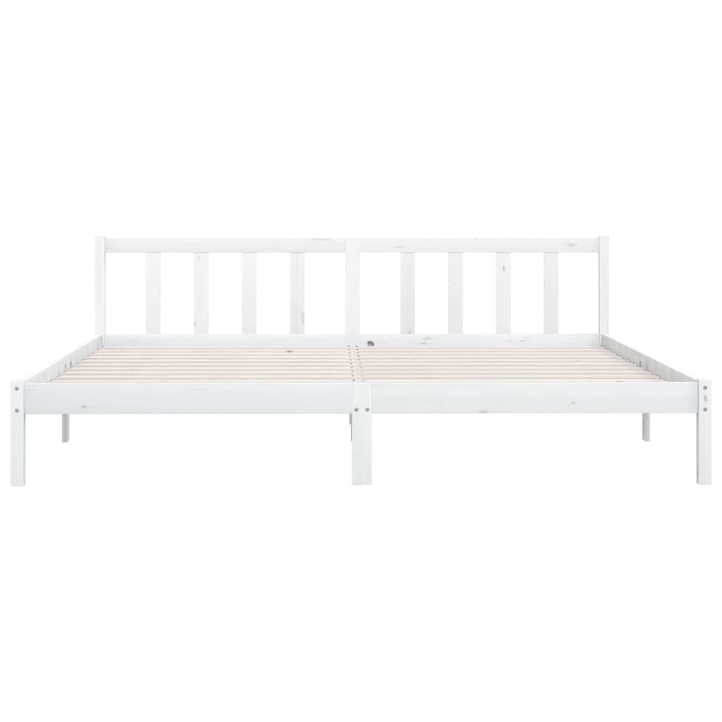 Bedframe Massief Grenenhout 200 x 200 cm Wit