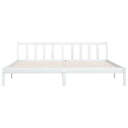 Bedframe Massief Grenenhout 200 x 200 cm Wit