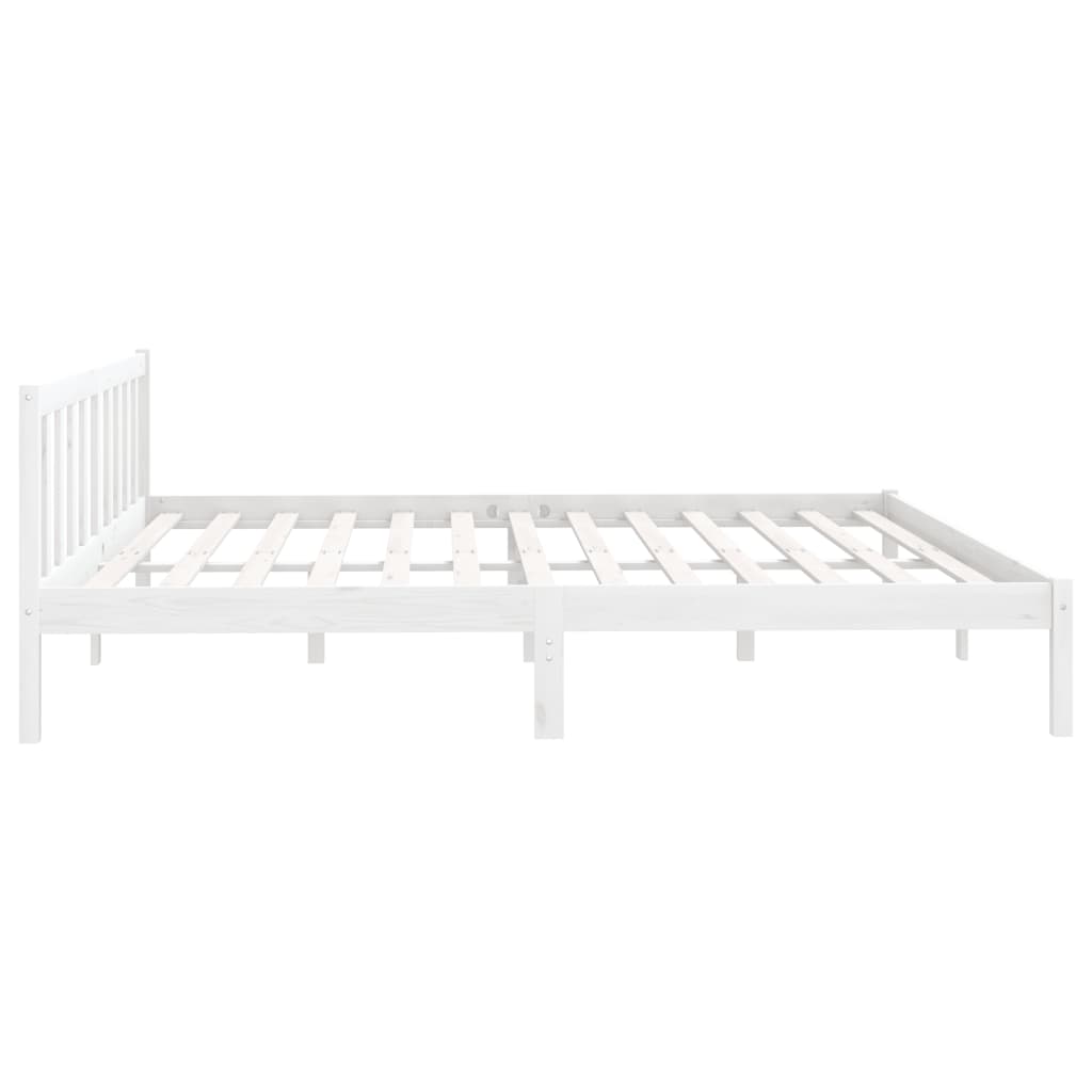Bedframe Massief Grenenhout 200 x 200 cm Wit