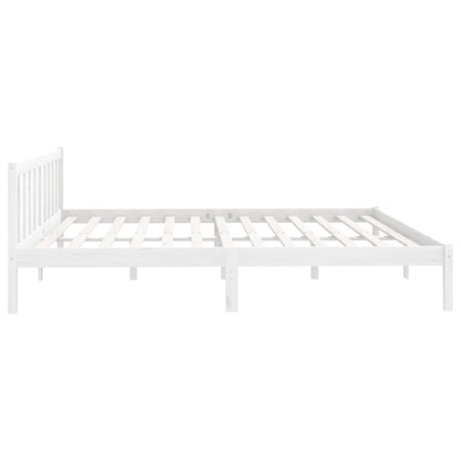 Bedframe Massief Grenenhout 200 x 200 cm Wit
